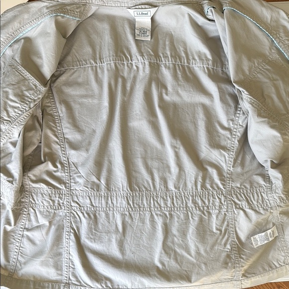 L.L. Bean Tan Utility Jacket Buttoned Cinched Waist Relaxed Fit Cotton Sz 16 - Picture 6 of 16